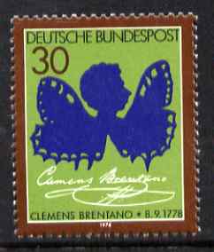 Germany - West 1978 Birth Bicentenary of Clemens Brentano (poet) unmounted mint, SG1869, stamps on personalities, stamps on literature, stamps on poetry