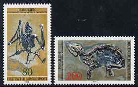 Germany - West 1978 Archaeological Heritage - Fossils perf set of 2 unmounted mint, SG1865-66, stamps on archaeology, stamps on fossils, stamps on bats, stamps on horses
