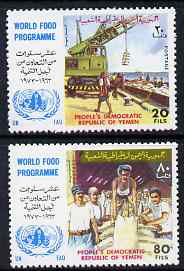 Yemen - Republic 1973 World Food Programme perf set of 2 unmounted mint, SG 149-50, stamps on food, stamps on cranes, stamps on 