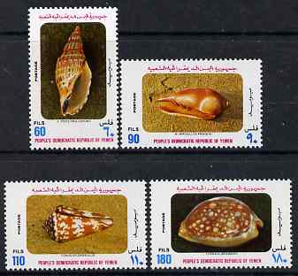 Yemen - Republic 1977 Shells perf set of 4 unmounted mint, SG 188-91, stamps on marine life, stamps on shells