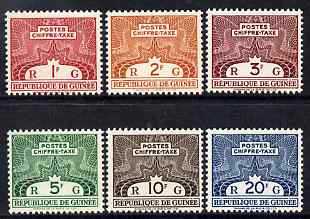 Guinea - Conakry 1959 Postage Due perf set of 6 unmounted mint SG D224-9, stamps on postage due