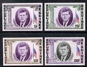 Guinea - Conakry 1964 Kennedy Memorial imperf set of 4 from limited printing unmounted mint as SG 426-9, stamps on personalities, stamps on kennedy, stamps on usa presidents, stamps on americana