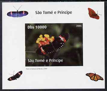 St Thomas & Prince Islands 2005 Butterflies #2 individual imperf deluxe sheet unmounted mint. Note this item is privately produced and is offered purely on its thematic appeal, stamps on butterflies
