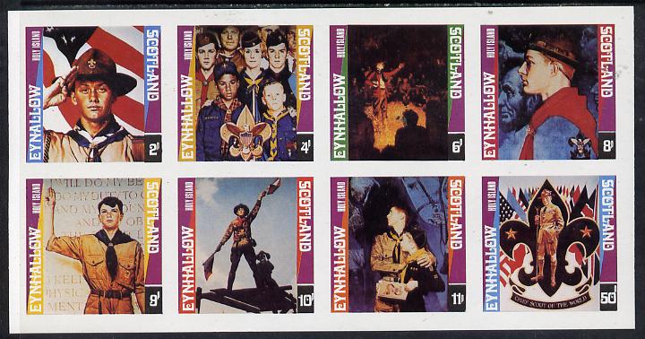 Eynhallow 1978 Scouts (Paintings by Norman Rockwell) imperf  set of 8 values (2p to 50p) superb unmounted mint, stamps on scouts, stamps on arts
