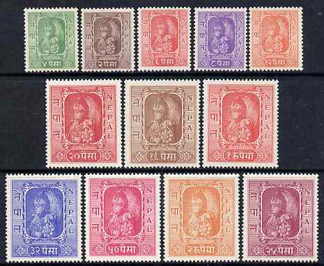 Nepal 1954 King Tribhuvana fine mounted mint set of 12, SG73-84 , stamps on 