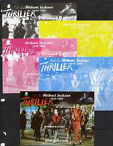 Chad 2009 Michael Jackson #4 - Thriller m/sheet the set of 5 imperf progressive proofs comprising the 4 individual colours plus all 4-colour composite, unmounted mint, stamps on , stamps on personalities, stamps on music, stamps on pops, stamps on rock, stamps on dancing