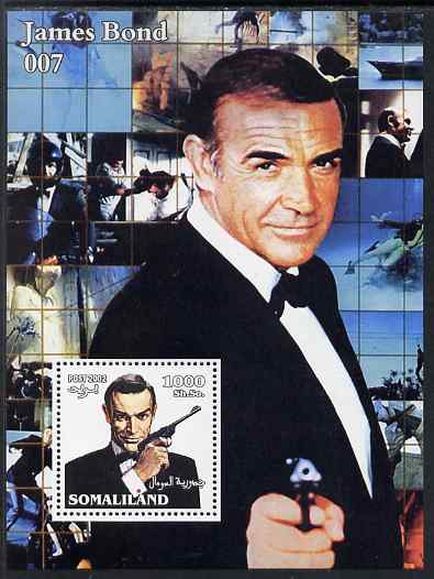 Somaliland 2002 James Bond (Sean Connery) #3 perf m/sheet unmounted mint. Note this item is privately produced and is offered purely on its thematic appeal, stamps on movies, stamps on films, stamps on  spy , stamps on cinema, stamps on scots, stamps on scotland, stamps on entertainments, stamps on 
