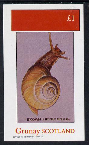Grunay 1982 Snails (Brown Lipped Snail) imperf souvenir sheet (Â£1 value) unmounted mint, stamps on shells