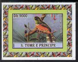 St Thomas & Prince Islands 2007 Birds #3 - Trogon imperf individual deluxe sheet unmounted mint. Note this item is privately produced and is offered purely on its thematic appeal, stamps on birds