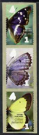 Finland 2007 Butterflies set of 3 self-adhesives unmounted mint SG 1882-4, stamps on butterflies, stamps on self adhesive