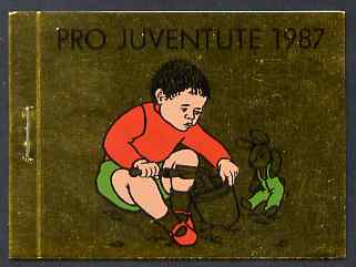 Switzerland 1987 Pro Juventute 9f booklet complete and very fine, SG JSB37, stamps on toys, stamps on children