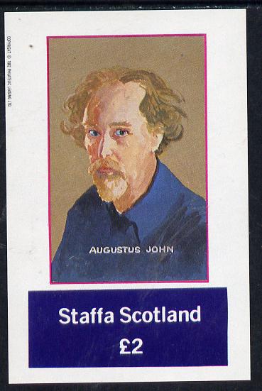 Staffa 1982 Artists (Augustus John) imperf deluxe sheet (Â£2 value) unmounted mint, stamps on arts     personalities       john