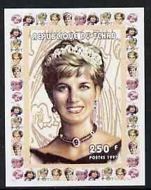Chad 1997 Princess Diana 250f series #1 imperf deluxe sheet unmounted mint, stamps on personalities, stamps on diana, stamps on royalty, stamps on women
