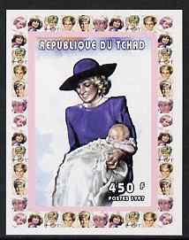 Chad 1997 Princess Diana 450f series #8 imperf deluxe sheet unmounted mint, stamps on personalities, stamps on diana, stamps on royalty, stamps on women