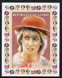 Guinea - Conakry 1997 Princess Diana 200f series #1 imperf deluxe sheet unmounted mint, stamps on personalities, stamps on diana, stamps on royalty, stamps on women