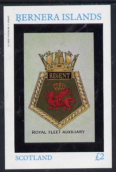 Bernera 1982 Badges (Regent) imperf deluxe sheet (Â£2 value) unmounted mint, stamps on ships    badges     dragon
