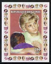 Guinea - Conakry 1997 Princess Diana 200f series #4 imperf deluxe sheet unmounted mint, stamps on personalities, stamps on diana, stamps on royalty, stamps on women
