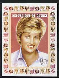 Guinea - Conakry 1997 Princess Diana 200f series #9 imperf deluxe sheet unmounted mint, stamps on personalities, stamps on diana, stamps on royalty, stamps on women
