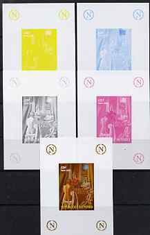 Chad 2009 Napoleon #2 Playing Chess & Nude deluxe sheet, the set of 5 imperf progressive proofs comprising the 4 individual colours plus all 4-colour composite, unmounted..., stamps on personalities, stamps on napoleon, stamps on chess, stamps on nudes  , stamps on dictators.