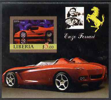 Liberia 2006 Enzo Ferrari #2 imperf m/sheet unmounted mint , stamps on cars, stamps on ferrari, stamps on 