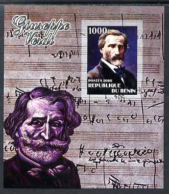 Benin 2006 Giuseppe Verdi #2 imperf m/sheet unmounted mint. Note this item is privately produced and is offered purely on its thematic appeal , stamps on , stamps on  stamps on personalities, stamps on  stamps on music, stamps on  stamps on verdi, stamps on  stamps on composers