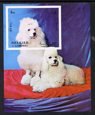 Sharjah 1972 Dogs (Poodles) imperf m/sheet unmounted mint (Mi BL 119) , stamps on , stamps on  stamps on animals    dogs   poodles