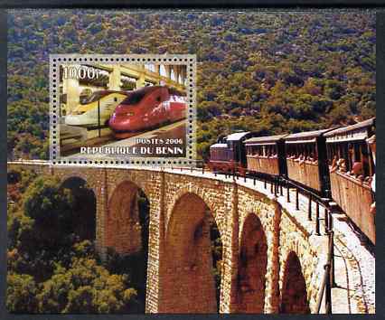 Benin 2006 Railways #3 perf m/sheet unmounted mint, stamps on railways