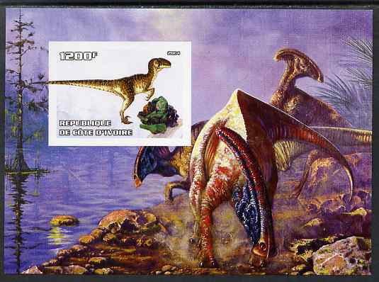 Ivory Coast 2004 Dinosaurs #2 imperf m/sheet unmounted mint, stamps on dinosaurs