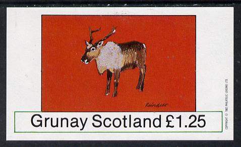 Grunay 1982 Deer (Reindeer) imperf souvenir sheet (Â£1.25 value) unmounted mint, stamps on , stamps on  stamps on animals    deer