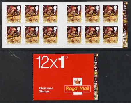 Great Britain 2008 Christmas - Pantomine booklet containg 12 x 1st Class self adhesive stamps, cover inscribed It's Behind You, SG LX36a, stamps on christmas, stamps on pantomime, stamps on children, stamps on self adhesive, stamps on theatre