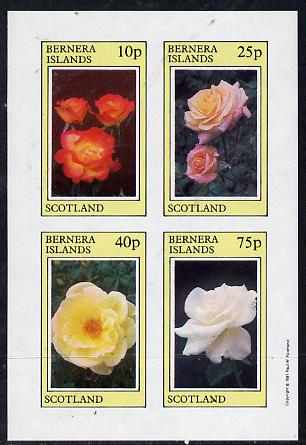 Bernera 1981 Roses imperf  set of 4 values (10p to 75p) unmounted mint, stamps on flowers    roses
