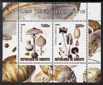 Djibouti 2009 Fungi #3 perf sheetlet containing 2 values unmounted mint, stamps on , stamps on  stamps on fungi