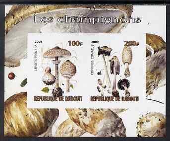 Djibouti 2009 Fungi #3 imperf sheetlet containing 2 values unmounted mint, stamps on fungi