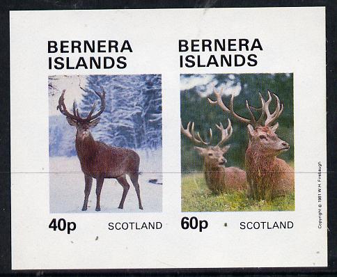 Bernera 1981 Deer imperf  set of 2 values (40p & 60p) unmounted mint, stamps on , stamps on  stamps on animals    deer