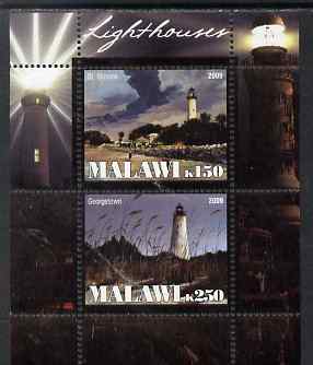 Malawi 2009 Lighthouses perf sheetlet containing 2 values unmounted mint, stamps on lighthouses