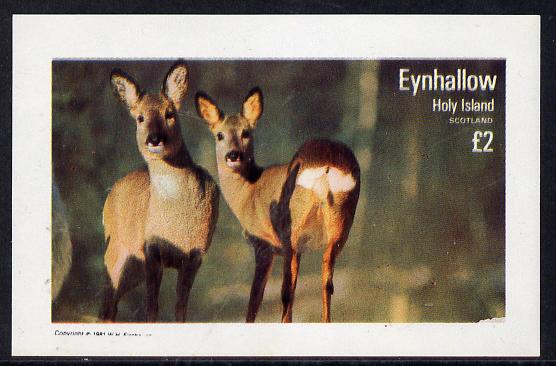 Eynhallow 1981 Deer imperf deluxe sheet (Â£2 value) unmounted mint, stamps on animals    deer