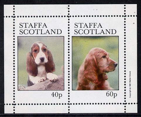 Staffa 1981 Dogs perf  set of 2 values (40p & 60p) unmounted mint, stamps on , stamps on  stamps on animals    dogs    basset    cocker