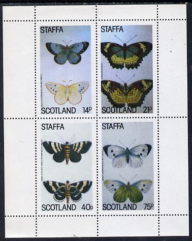 Staffa 1979 Butterflies (Clouded & Yellow, Garden White, etc) perf  set of 4 values (14p to 75p) unmounted mint, stamps on , stamps on  stamps on butterflies