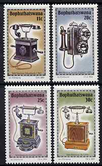 Bophuthatswana 1984 History of the Telephones #4 set of 4 unmounted mint, SG 146-9, stamps on communications, stamps on telephones