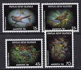 Papua New Guinea 1986 Ameripex '86 - Birds perf set of 4 unmounted mint SG N4020-23, stamps on birds, stamps on stamp exhibitions