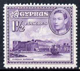 Cyprus 1938-51 KG6 Kyrenia Harbour 1.5pi violet unmounted mint, SG 155a, stamps on , stamps on  kg6 , stamps on harbours