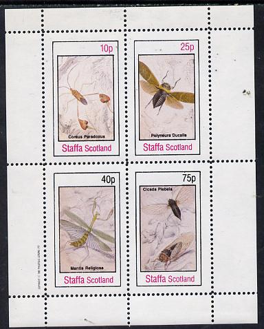 Staffa 1982 Insects perf  set of 4 values (10p to 75p) unmounted mint, stamps on insects