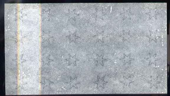 Perkins Bacon small star watermarked paper, piece with 24 stars (6 x 4) ungummed.  Paper as used for Antigua, Barbados, Grenada, Queensland, St Lucia, St Vincent and Turks & Caicos Islands, stamps on 