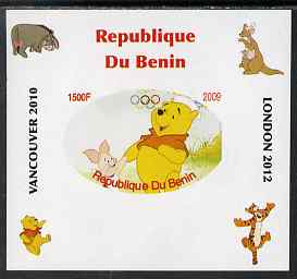 Benin 2009 Pooh Bear & Olympics #01 individual imperf deluxe sheet unmounted mint. Note this item is privately produced and is offered purely on its thematic appeal, stamps on films, stamps on cinema, stamps on movies, stamps on bears, stamps on fairy tales, stamps on olympics