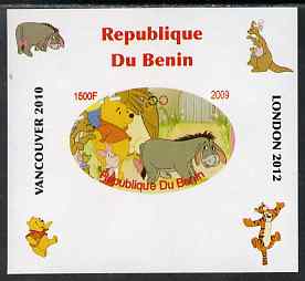 Benin 2009 Pooh Bear & Olympics #02 individual imperf deluxe sheet unmounted mint. Note this item is privately produced and is offered purely on its thematic appeal, stamps on films, stamps on cinema, stamps on movies, stamps on bears, stamps on fairy tales, stamps on olympics
