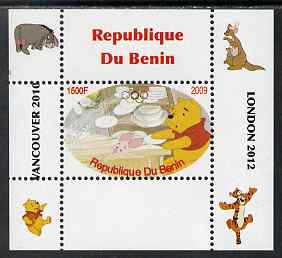 Benin 2009 Pooh Bear & Olympics #03 individual perf deluxe sheet unmounted mint. Note this item is privately produced and is offered purely on its thematic appeal, stamps on films, stamps on cinema, stamps on movies, stamps on bears, stamps on fairy tales, stamps on olympics