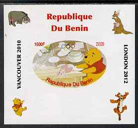 Benin 2009 Pooh Bear & Olympics #03 individual imperf deluxe sheet unmounted mint. Note this item is privately produced and is offered purely on its thematic appeal, stamps on films, stamps on cinema, stamps on movies, stamps on bears, stamps on fairy tales, stamps on olympics