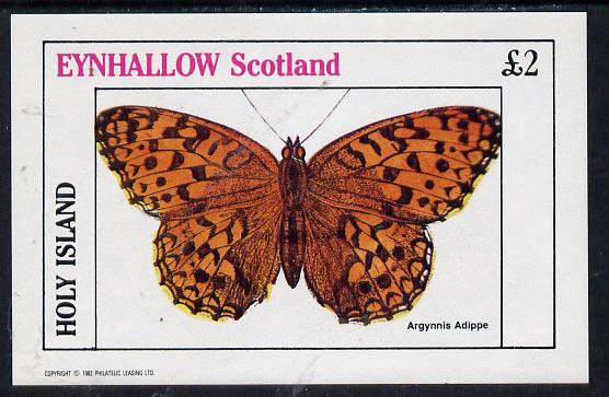 Eynhallow 1982 Butterflies (Argynnis Adippe) imperf deluxe sheet (Â£2 value) unmounted mint, stamps on butterflies