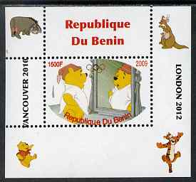 Benin 2009 Pooh Bear & Olympics #05 individual perf deluxe sheet unmounted mint. Note this item is privately produced and is offered purely on its thematic appeal, stamps on films, stamps on cinema, stamps on movies, stamps on bears, stamps on fairy tales, stamps on olympics