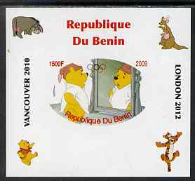 Benin 2009 Pooh Bear & Olympics #05 individual imperf deluxe sheet unmounted mint. Note this item is privately produced and is offered purely on its thematic appeal, stamps on films, stamps on cinema, stamps on movies, stamps on bears, stamps on fairy tales, stamps on olympics